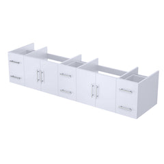 Glossy White Double Bath Vanity 84 in. W x 22 in. D