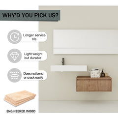 30 inch Wall-Mounted Bathroom  Vanity with Resin Sink,Soft Close Drawer,Float Mounting Design
