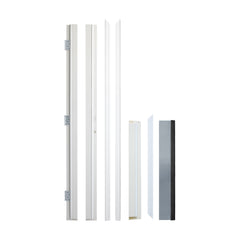 36 x 80 Smooth Fiberglass Entry Door with Brickmould,3/4 View Frosted Glass - Classic Style for Home's Front Entrance, Vinyl Frame, Right Hand Inswing,White Primed Knock-Down Door New Packaging