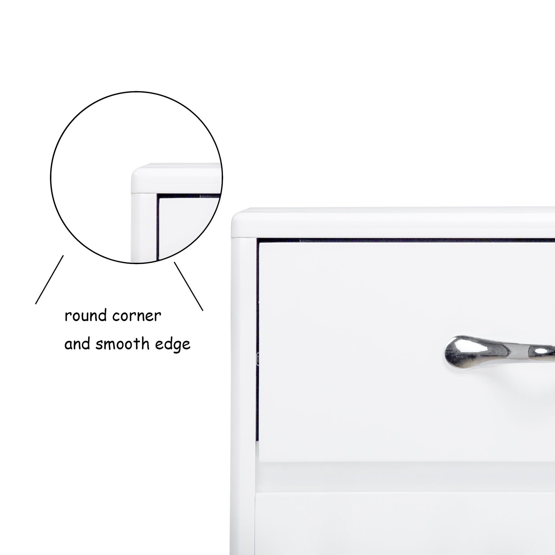 Three Doors Side Table-White
