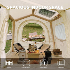 Inflatable Tents for Camping,suv tent , Easy Setup InflatableTent 4 Season Tent, Waterproof Oxford Air Glamping Tents for Camping Adult 4/6/8 Person