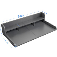 Washer Dryer Countertop with Non-slip Pads, Laundry Wood Shelf Topper with Edge, 54" Width x 27.5" Depth Double Layer Organizer for Washer and Dryer Laundry Hamper Counter Storage Organization (GRAY)