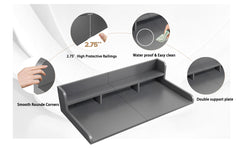 Washer Dryer Countertop with Non-slip Pads, Laundry Wood Shelf Topper with Edge, 54" Width x 27.5" Depth Double Layer Organizer for Washer and Dryer Laundry Hamper Counter Storage Organization (GRAY)