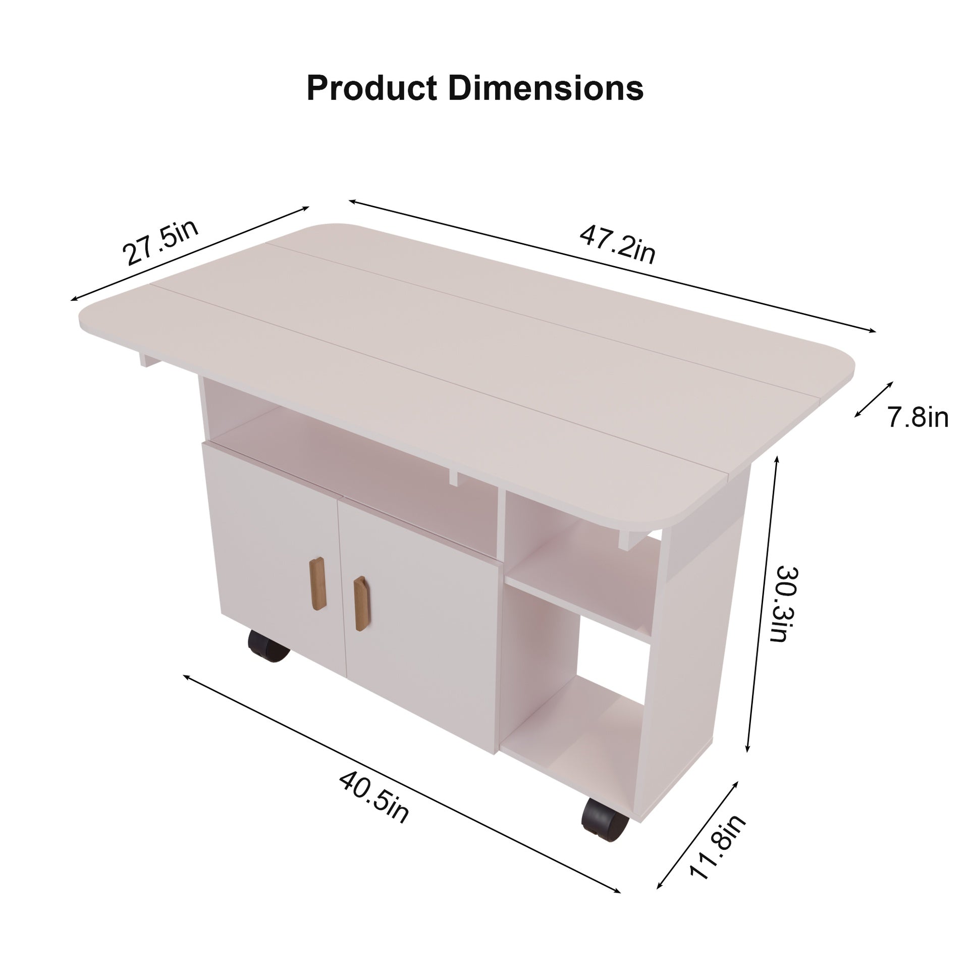 Modern Movable Folding Dining Table for Small Spaces,Rectangle Drop Leaf Dining Table with Wheels Kitchen Table with Drawer for Dining, Living Room,White