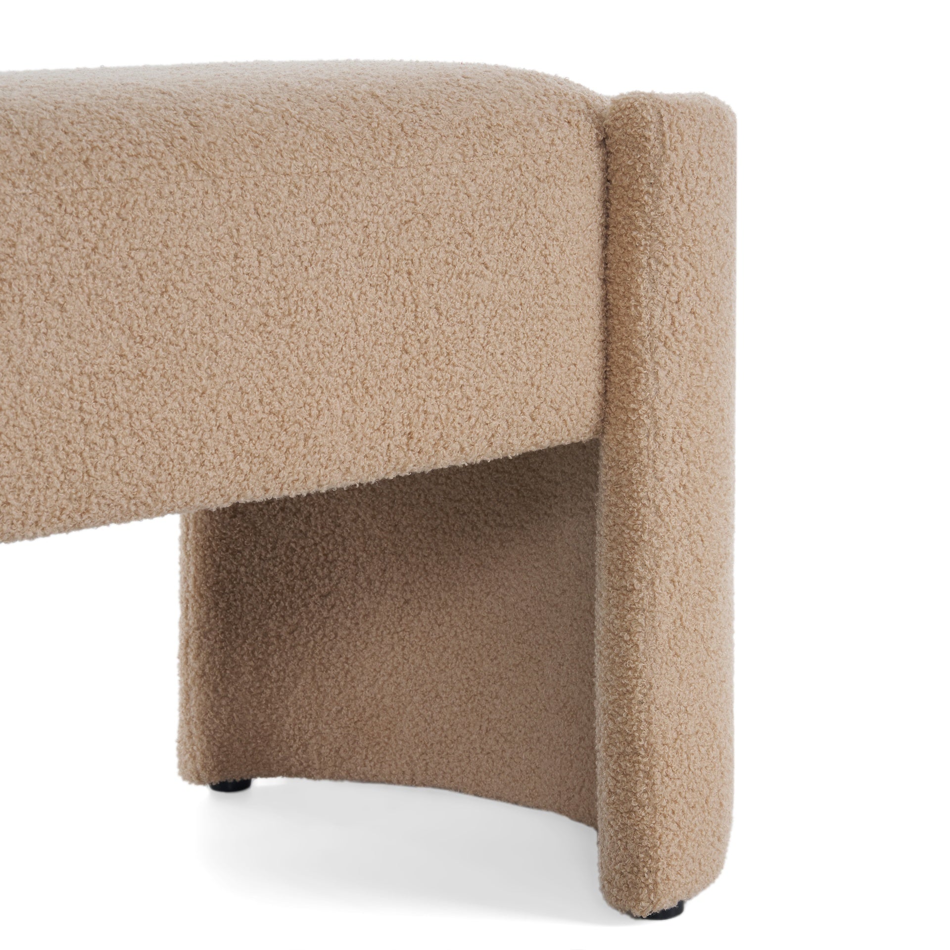 Elegant and Simple Long - shaped Ottoman Bench, Light Camel