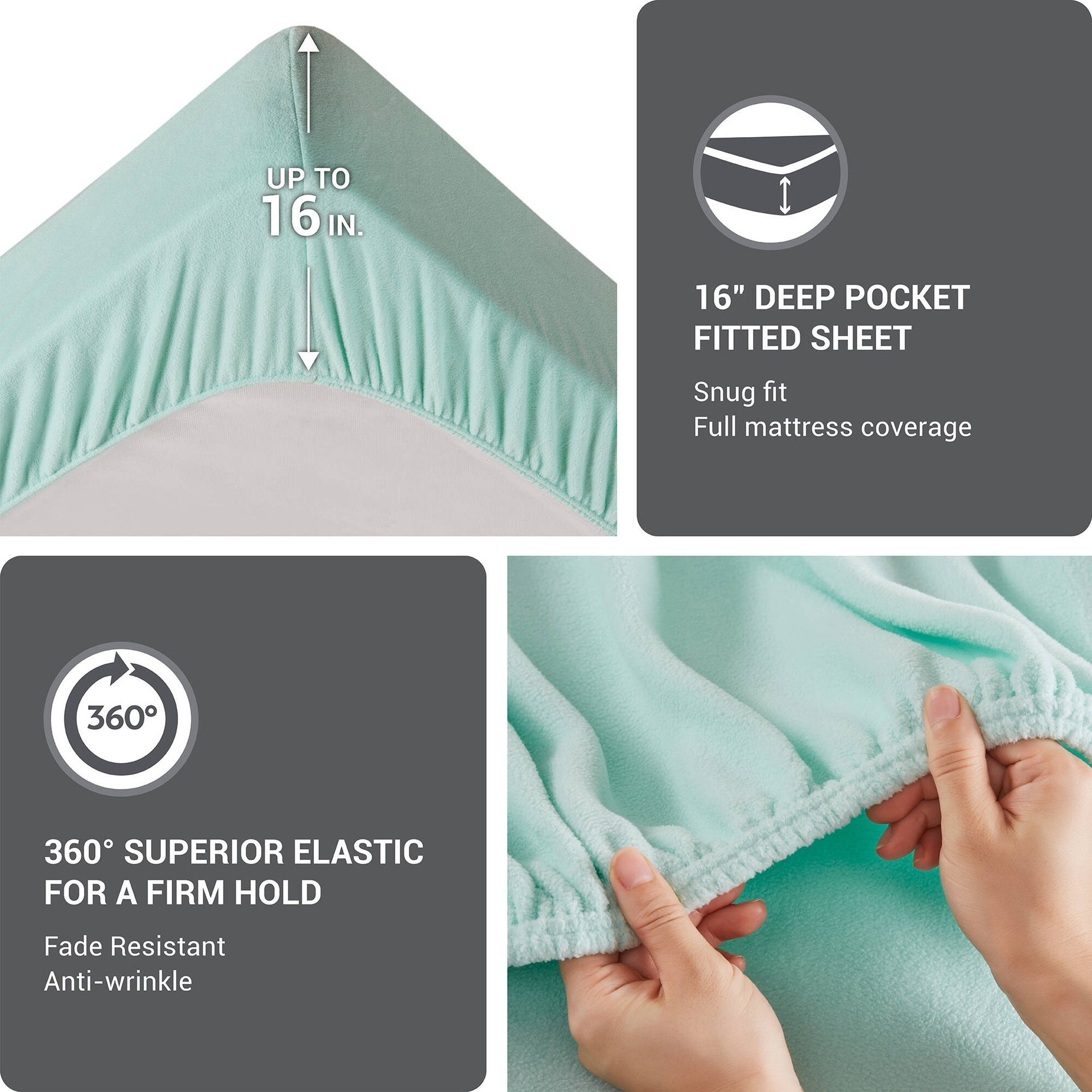 4 PCS Cal King Sheet Set Aqua