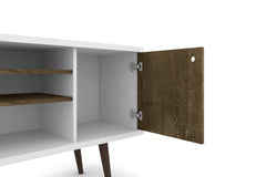 TV Stand in White and Rustic Brown