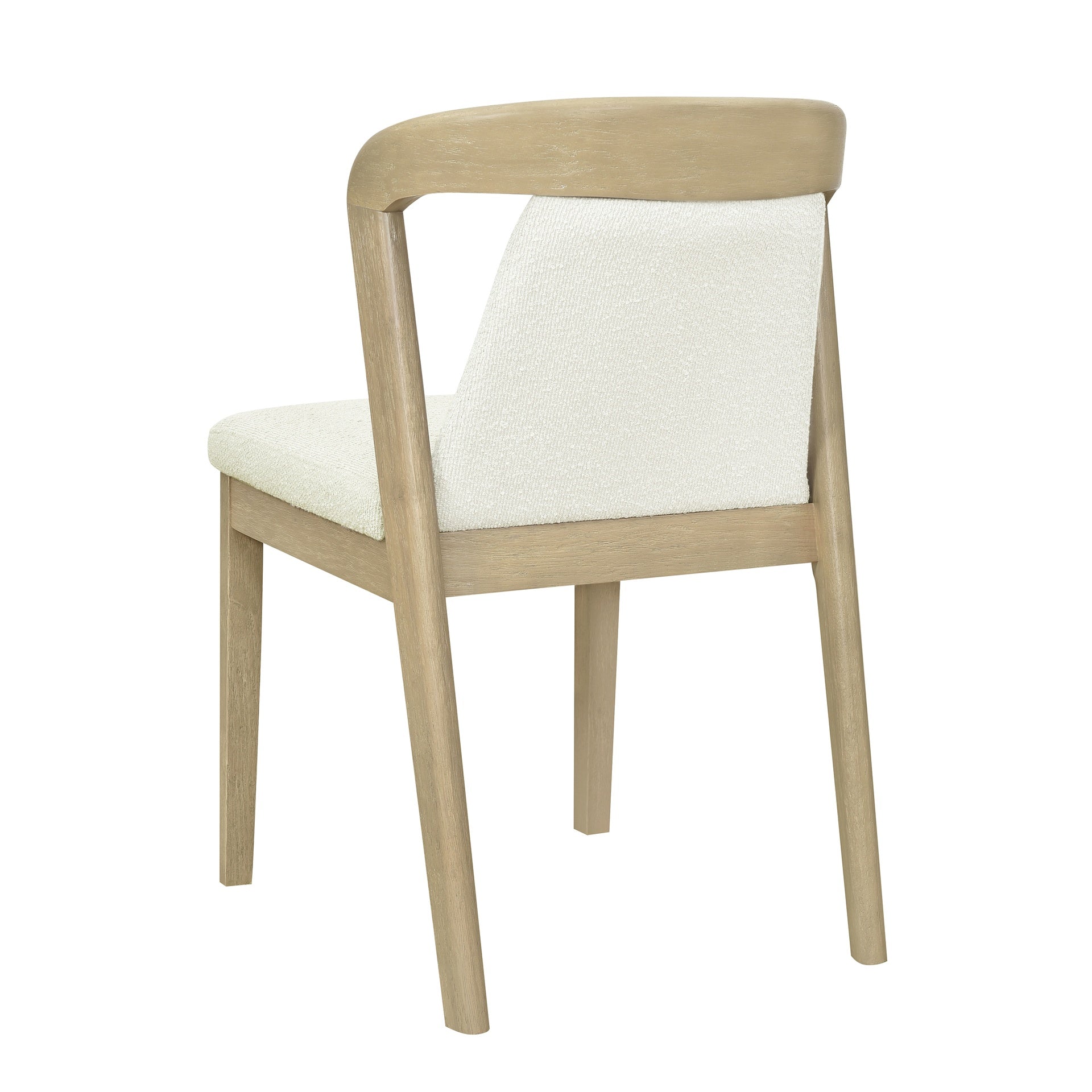 Upholstered Backrest Armless Dining Chairs (Natural Ash+Beige)