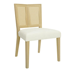 Rattan Dining Chair Without Arm(light ash+beige) Set of 2
