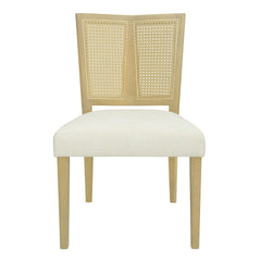 Rattan Dining Chair Without Arm(light ash+beige) Set of 2