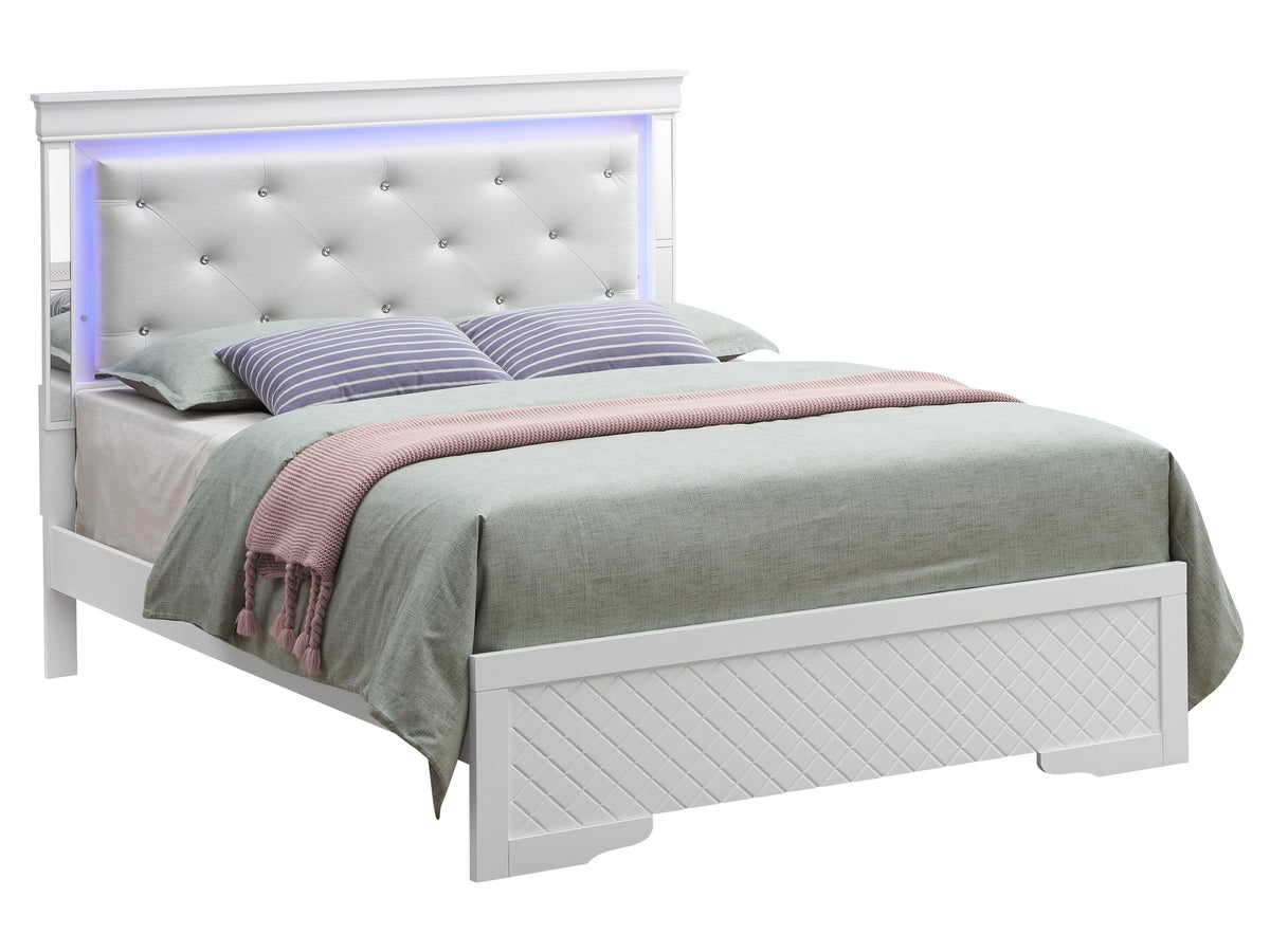 Verona G6790C-QB3 Queen Bed , Silver Champagne