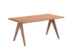 Natural Dining Table with Wooden Leg