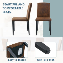 Two brown technology fabric dining chairs, simple and versatile, comfortable and accompanied. Exquisite and versatile dining chairs unlock a comfortable new experience.(Set of 2)W1151P263135