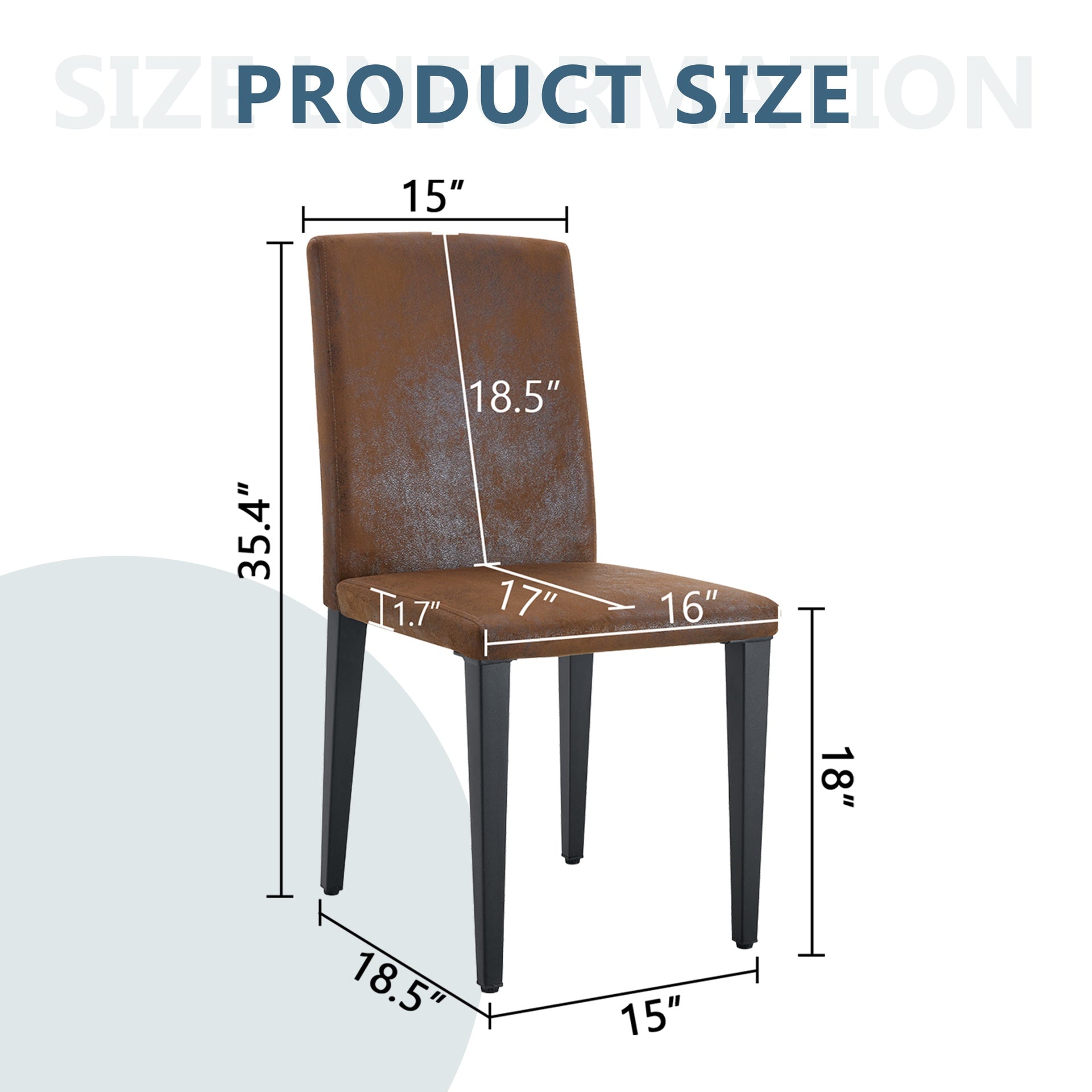 Two brown technology fabric dining chairs, simple and versatile, comfortable and accompanied. Exquisite and versatile dining chairs unlock a comfortable new experience.(Set of 2)W1151P263135
