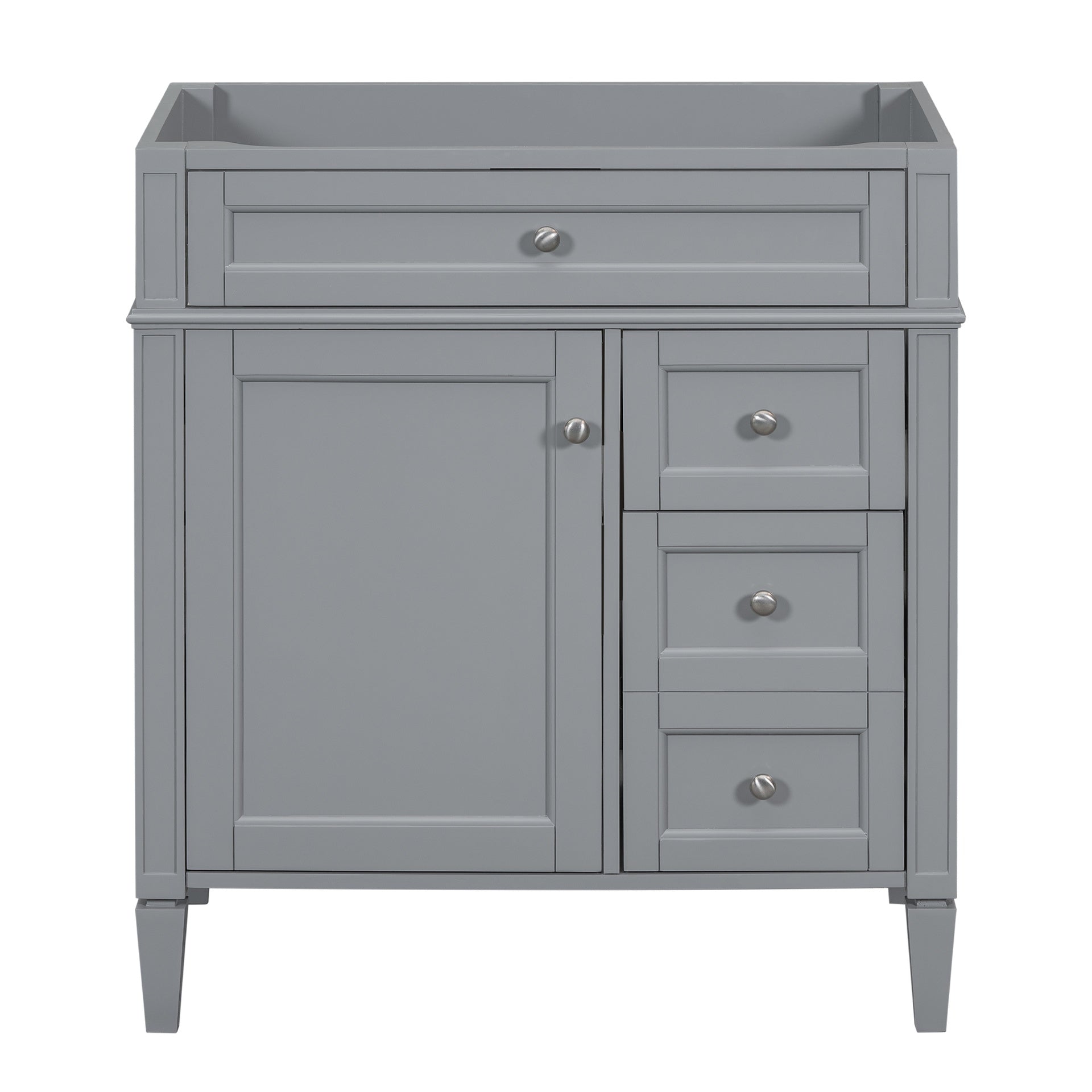 30'' Bathroom Vanity without Top Sink, Modern Bathroom Storage Cabinet with 2 Drawers and a Tip-out Drawer (NOT INCLUDE BASIN)