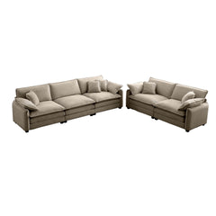 Family sofa set Deep Seat Sofa, Warm Sofa for Home Cinema and Living Room, One 2-Seater Sofa and One 3-Seater Sofa,Tan Corduroy