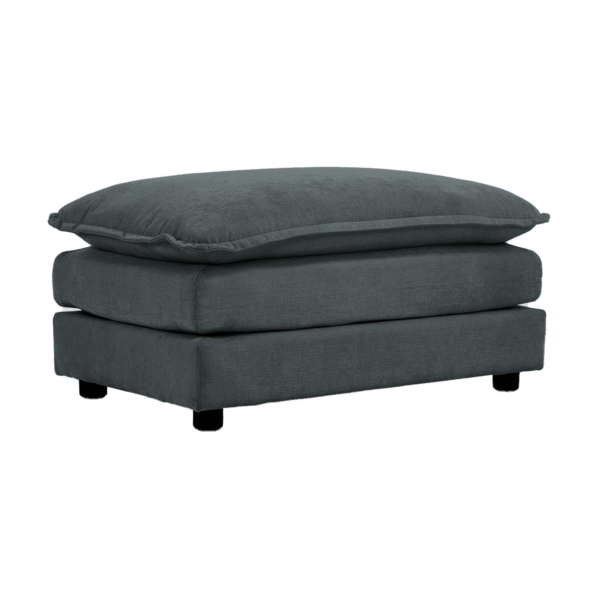 Chenille Fabric Ottomans Footrest to Combine with 2 Seater Sofa, 3 Seater Sofa and 4 Seater Sofa, Grey Chenille