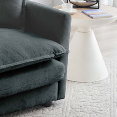 Chenille Fabric Ottomans Footrest to Combine with 2 Seater Sofa, 3 Seater Sofa and 4 Seater Sofa, Grey Chenille