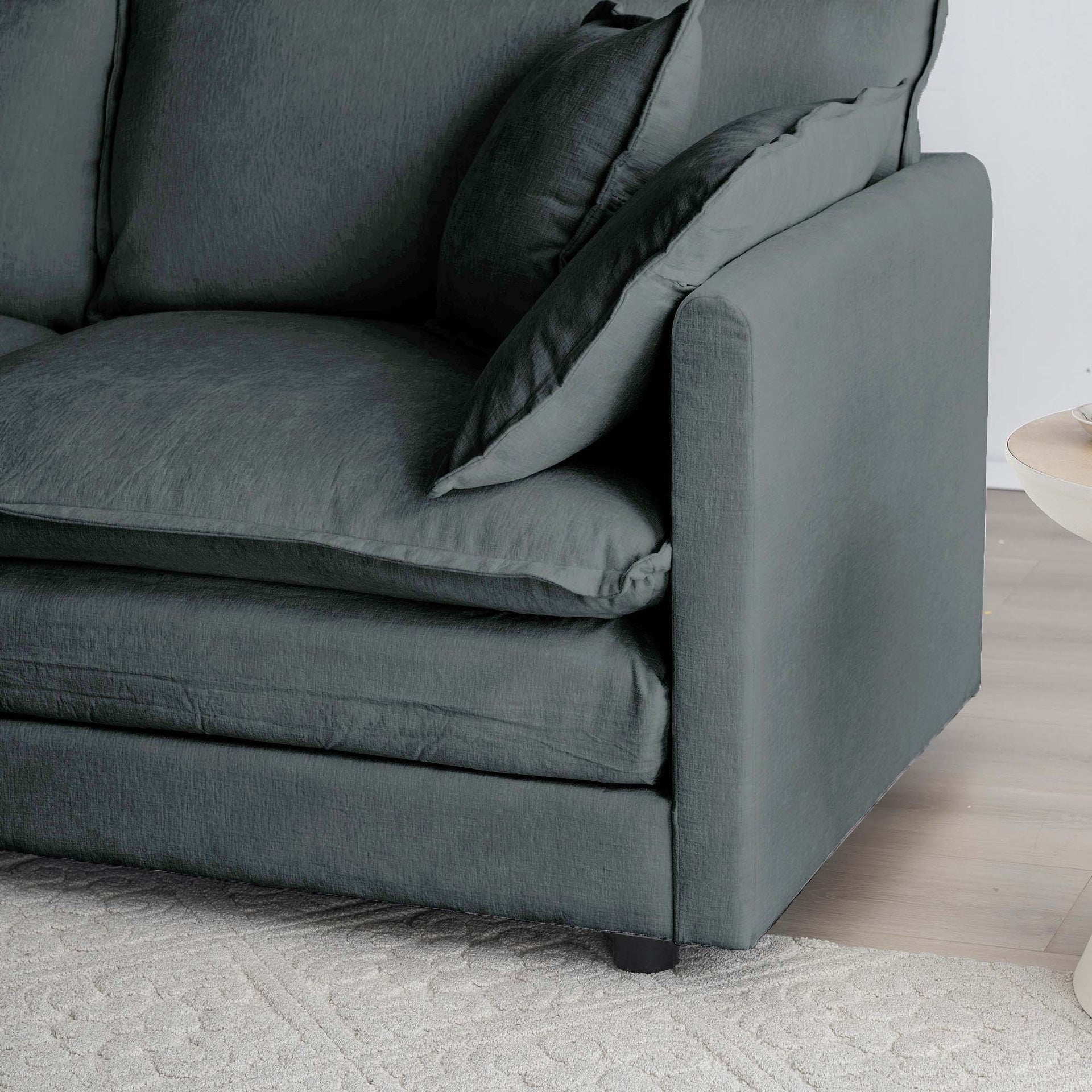 Chenille Fabric Ottomans Footrest to Combine with 2 Seater Sofa, 3 Seater Sofa and 4 Seater Sofa, Grey Chenille