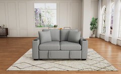 60.6" Modern Loveseat Sofa Pull-out Sofa Bed Sofa Couch 2-seater Sofa Chair for Living Room, Gray