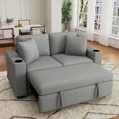 60.6" Modern Loveseat Sofa Pull-out Sofa Bed Sofa Couch 2-seater Sofa Chair for Living Room, Gray