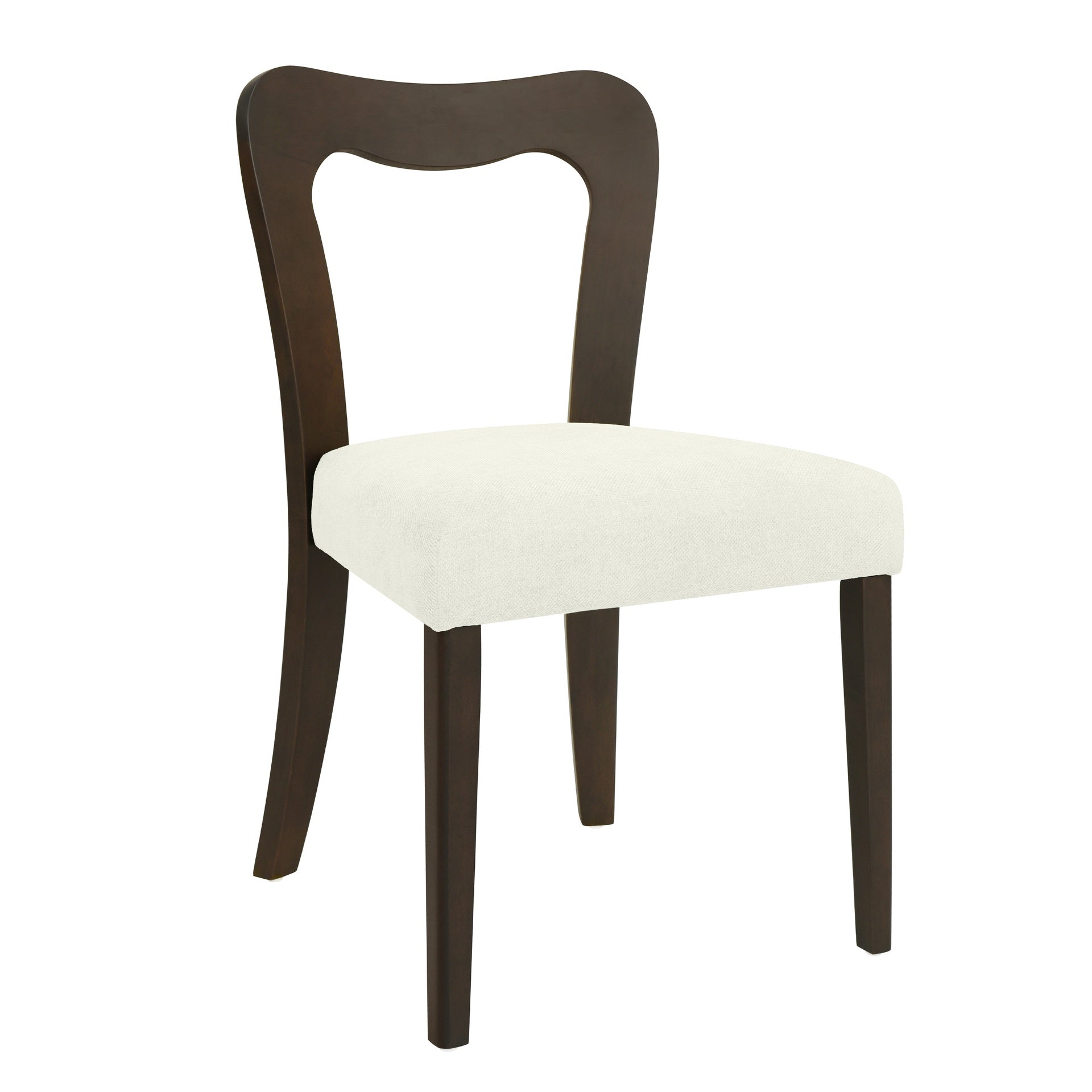 Dining Chair Without Arm(dark brown+beige) Set of 2