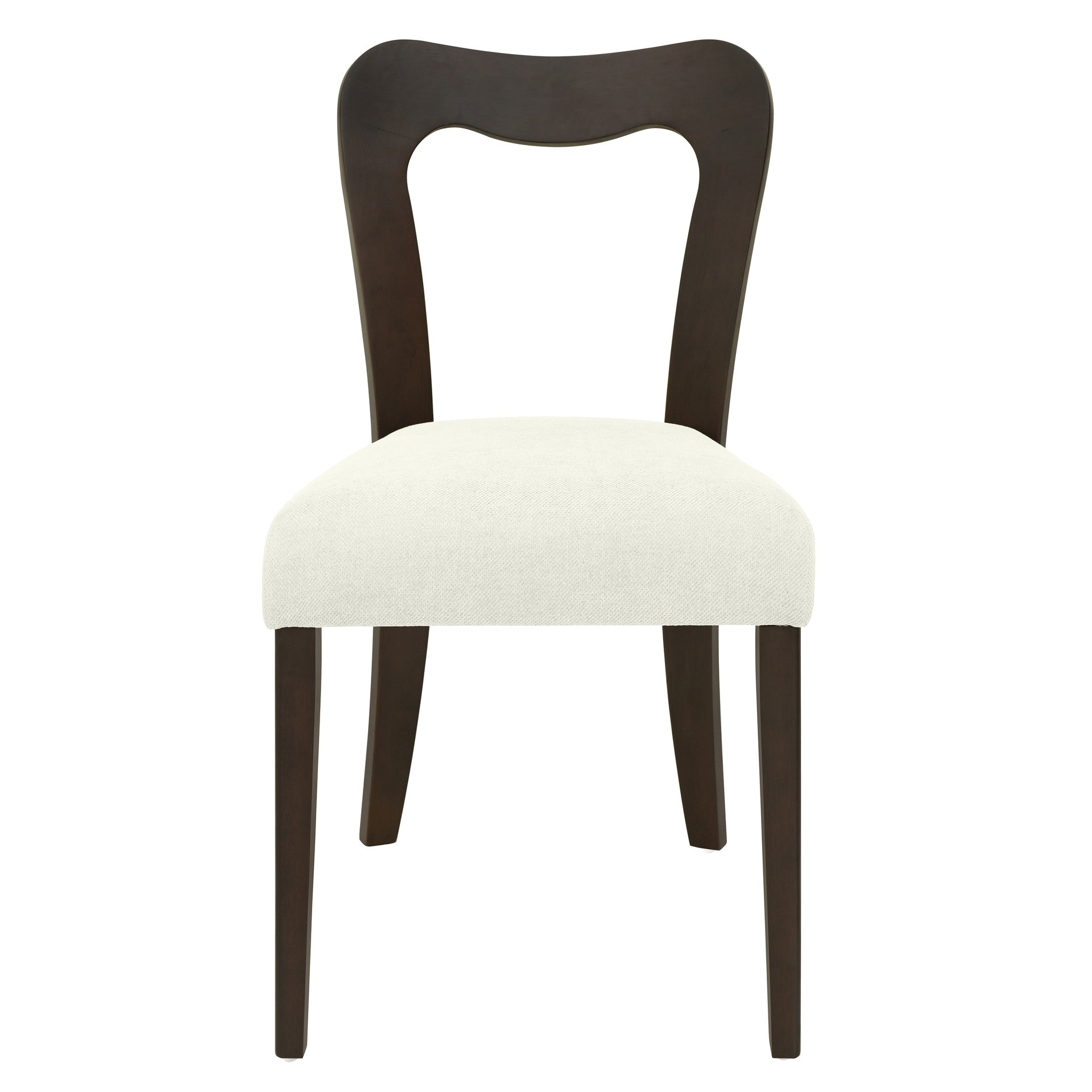 Dining Chair Without Arm(dark brown+beige) Set of 2
