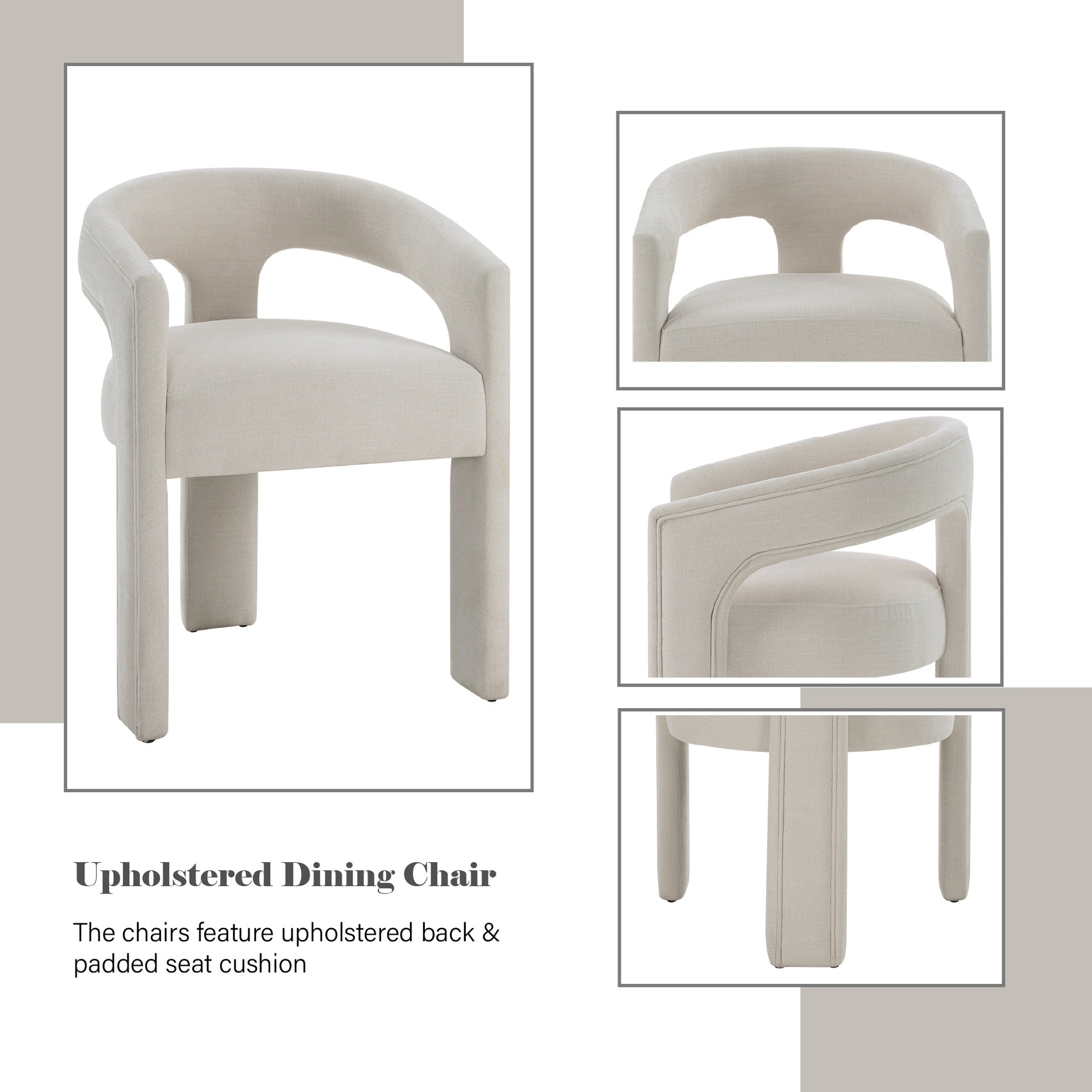 Gamarya White Chenille Side Chair (Set of 2)