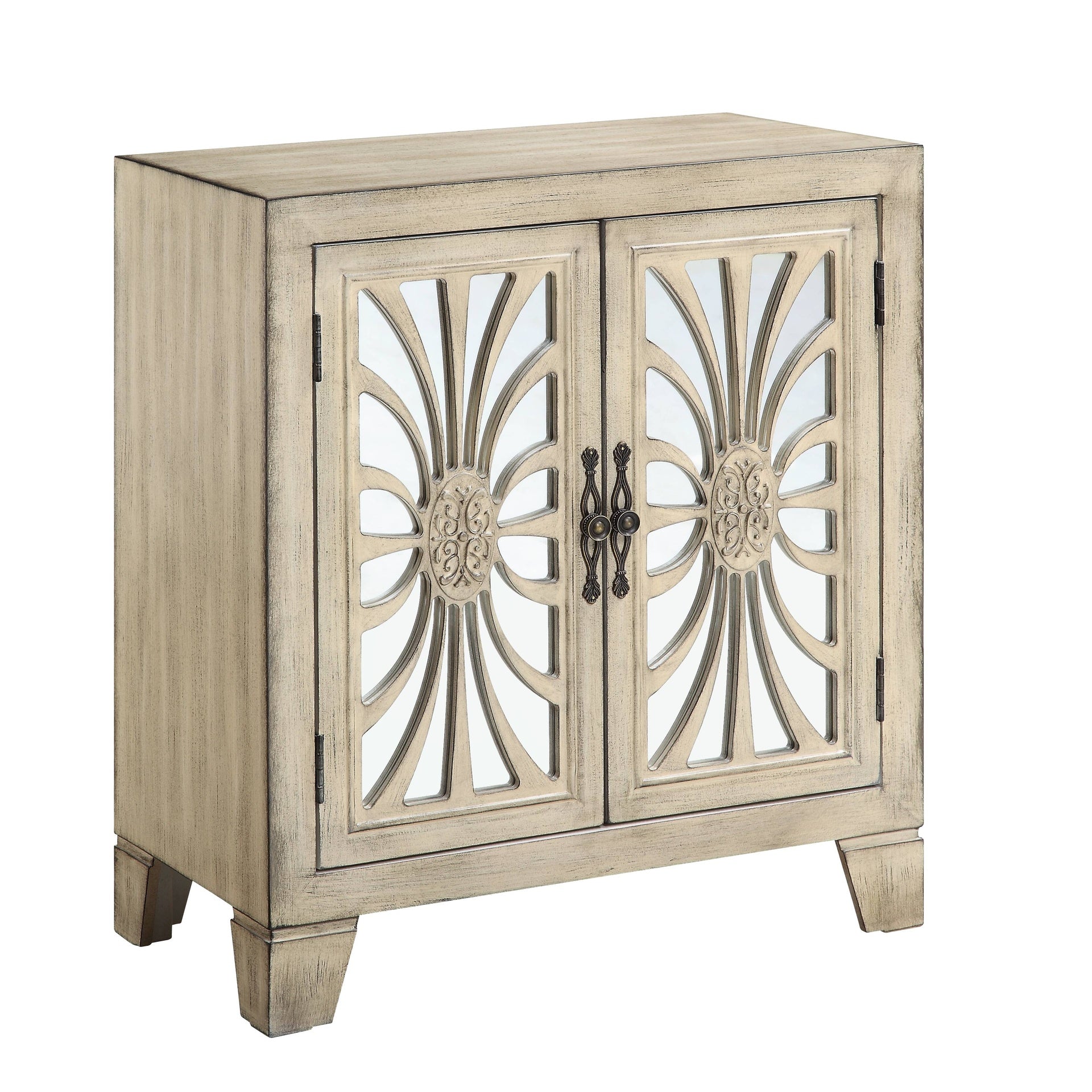 Nalani Antique White Finish Console Cabinet