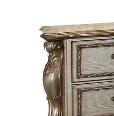 Dresden Gold Patina & Bone Finish Nightstand