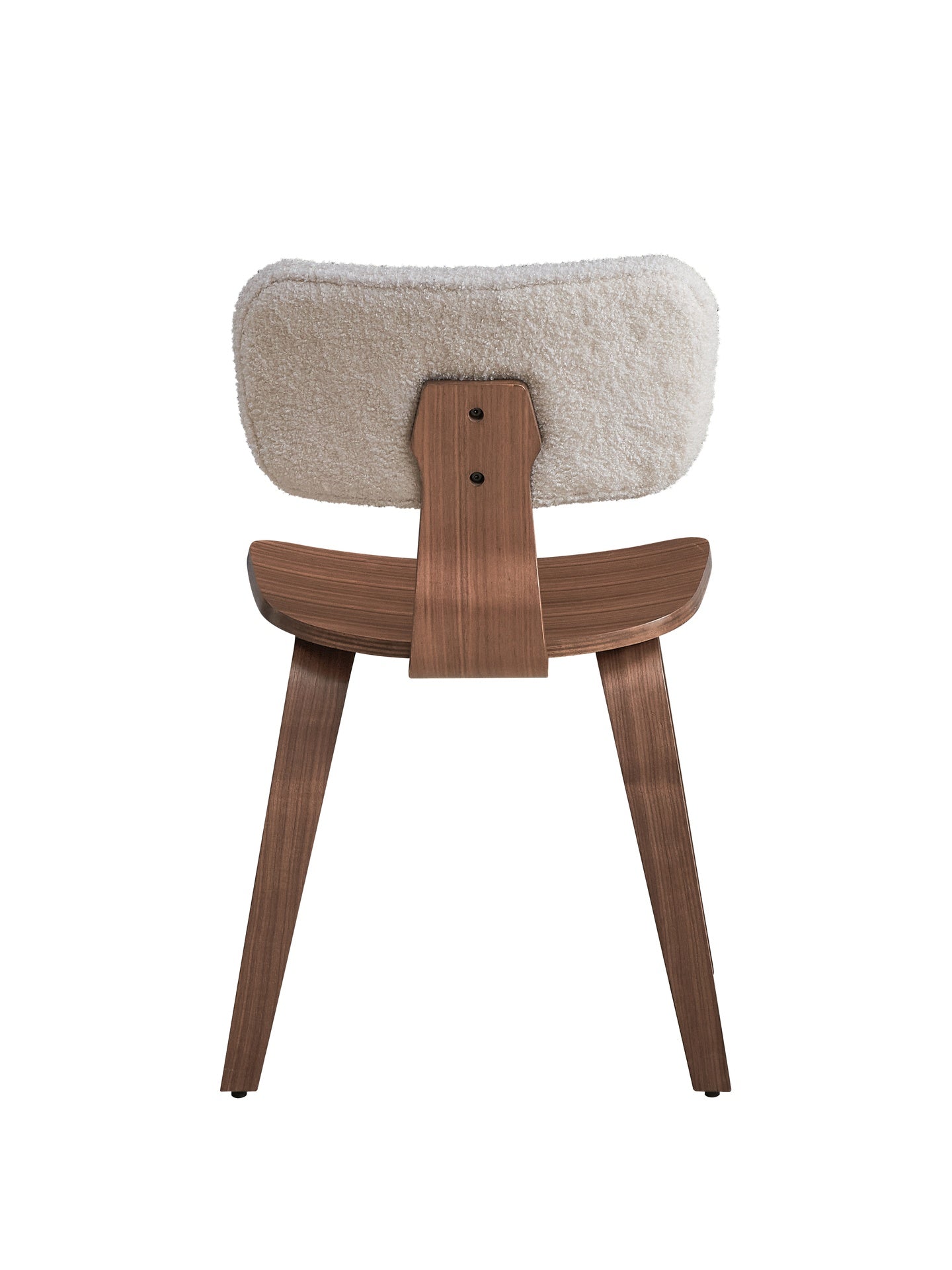 Casson White Boucle 7 Walnut Finish Side Chair (Set of 2)