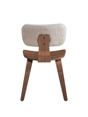 Casson White Boucle 7 Walnut Finish Side Chair (Set of 2)