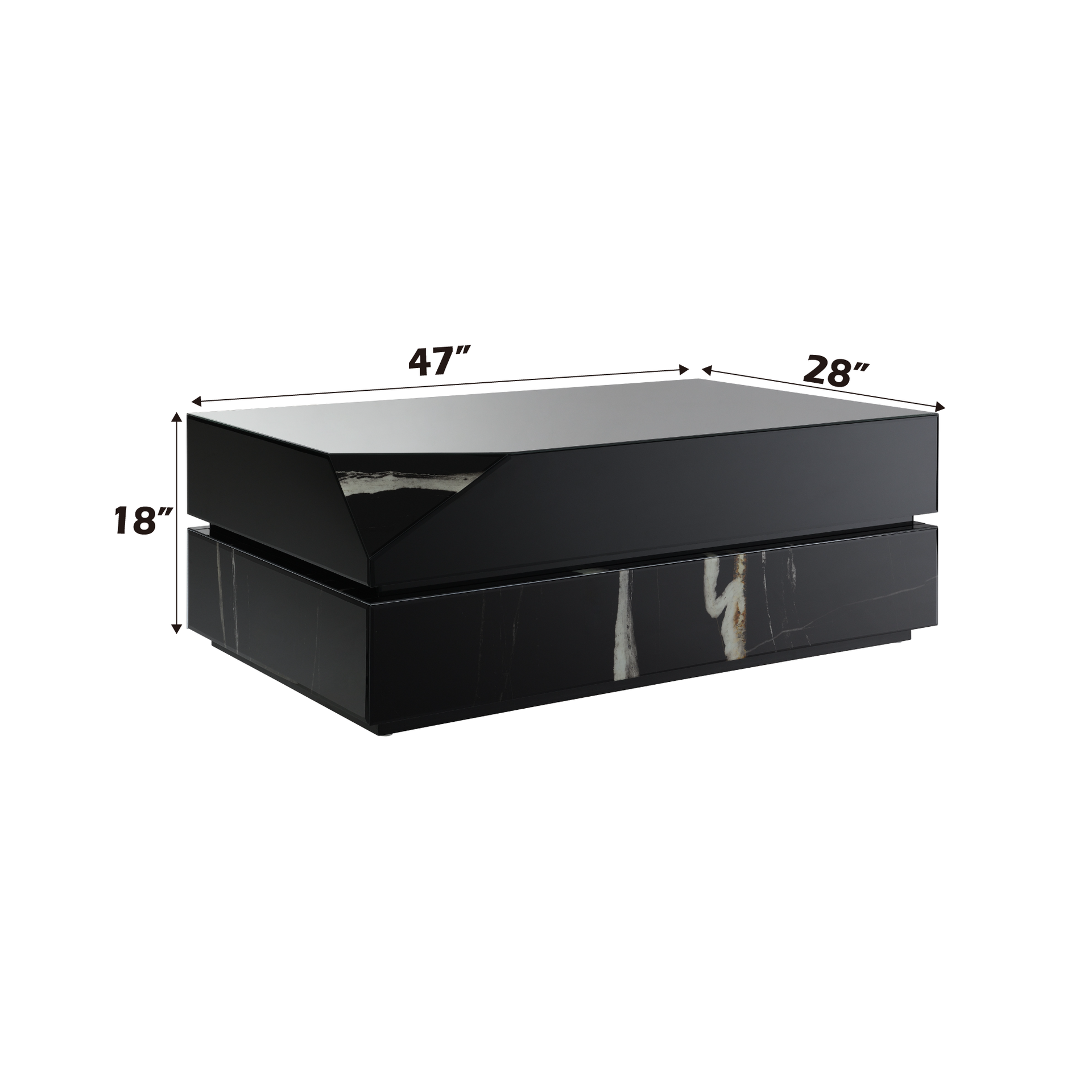Wenona Black Mirrored Finish Coffee Table