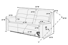 Modern Motion Sofa 1pc Horizontal Tufting Cushion Backrest Upholstered Sofa Sincere Bone Finish Primary Living Room Furniture