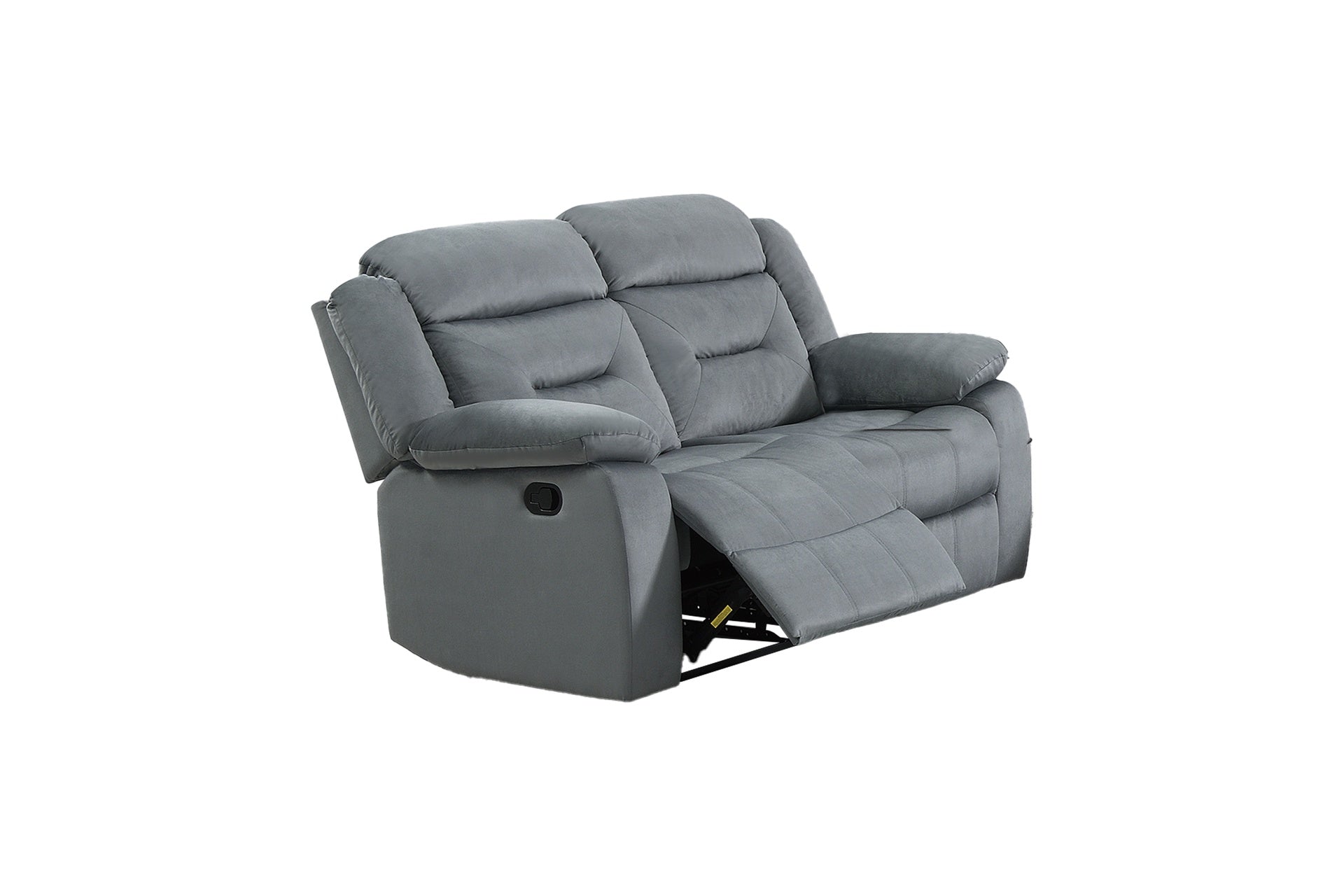 Manual Loveseat 1pc Pillow Arms Plush Backrest Horizontal Tufting USB Port Dark Gray Finish Primary Living Room Furniture