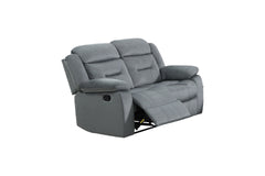 Manual Loveseat 1pc Pillow Arms Plush Backrest Horizontal Tufting USB Port Dark Gray Finish Primary Living Room Furniture