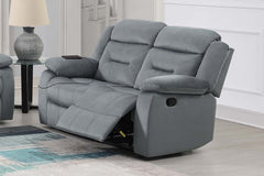 Manual Loveseat 1pc Pillow Arms Plush Backrest Horizontal Tufting USB Port Dark Gray Finish Primary Living Room Furniture
