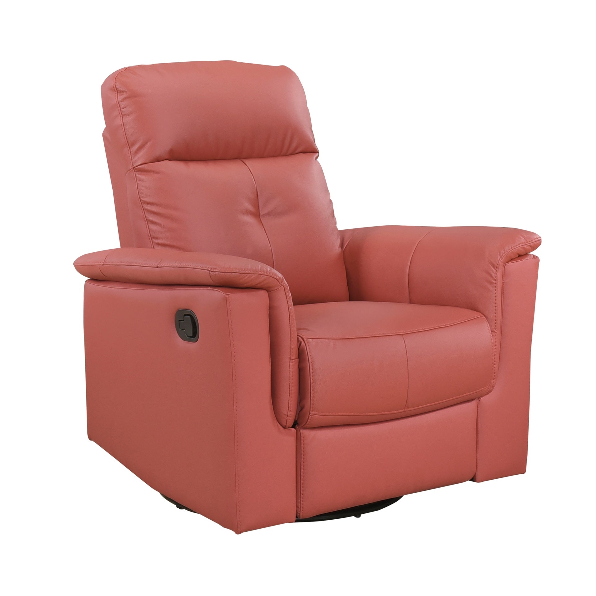 Red Leather Upholstered Swivel Glider Reclining Chair Luxury Living Room Furniture Comfort Chair 1pc Plush Comfort