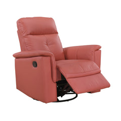 Red Leather Upholstered Swivel Glider Reclining Chair Luxury Living Room Furniture Comfort Chair 1pc Plush Comfort