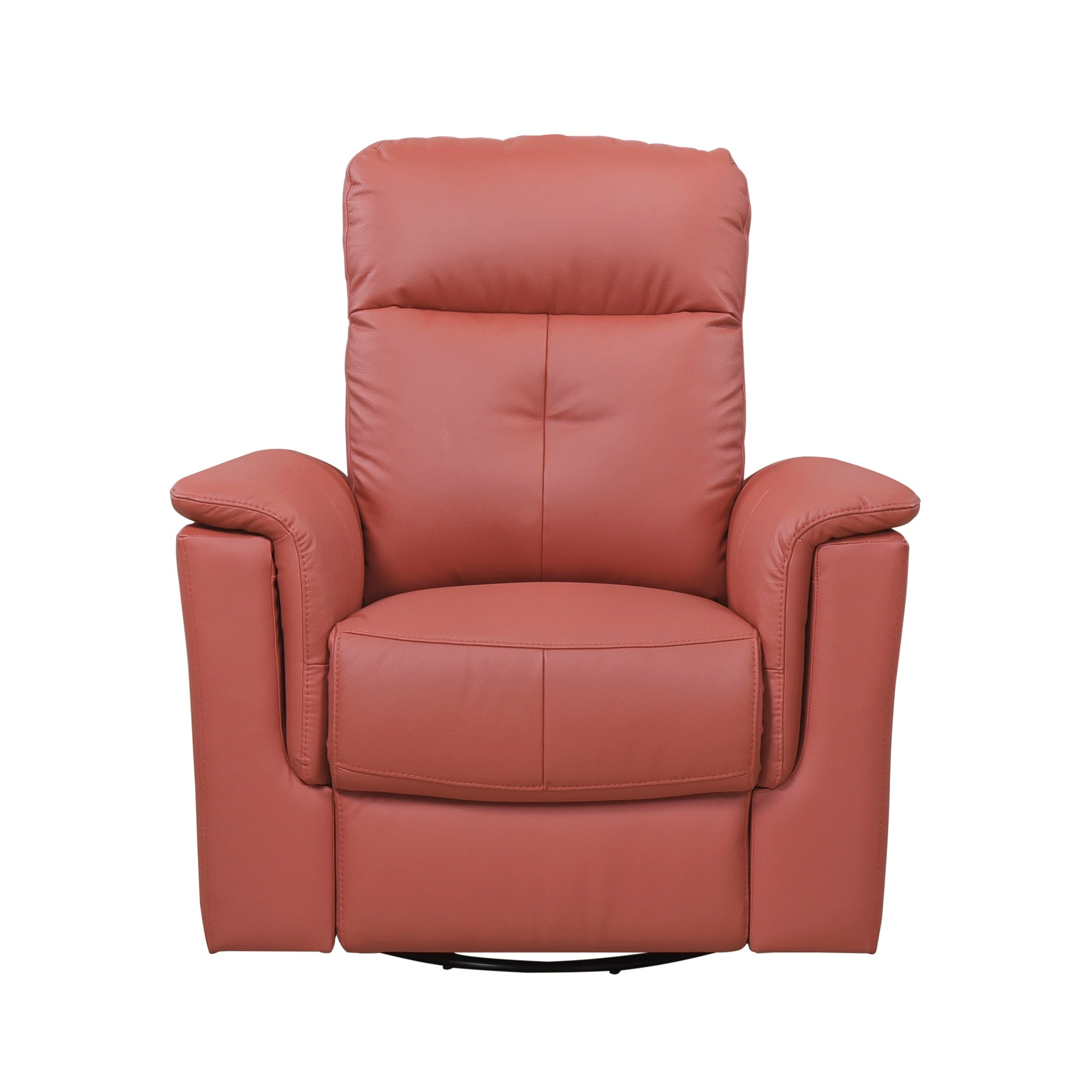Red Leather Upholstered Swivel Glider Reclining Chair Luxury Living Room Furniture Comfort Chair 1pc Plush Comfort