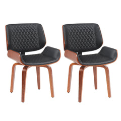 Mid-Century Modern Dining Chair - 360° Swivel(set of 2), PU Leather Upholstery, Ergonomic Design for Kitchen, Office & Dining Room