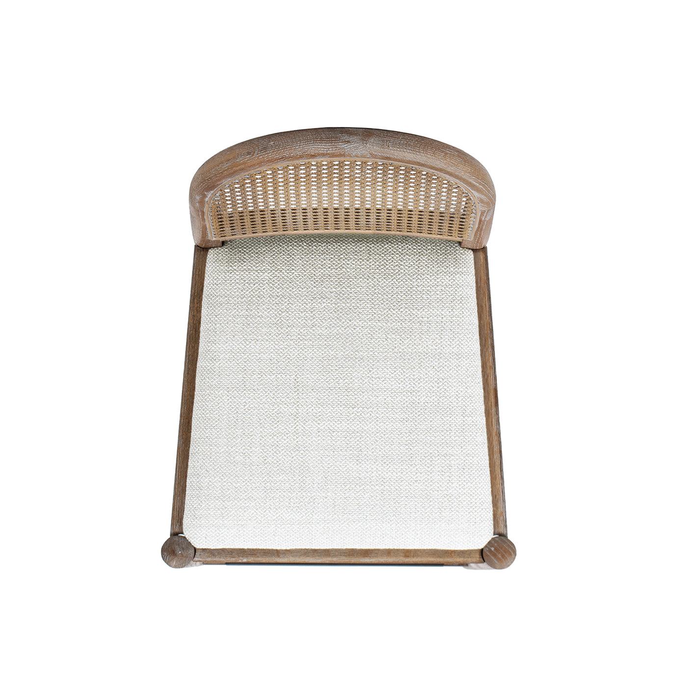 Panama 26.5" Curved Back Cane Rattan Counter Stool, Set of 2, Two-Tone Neutral Gray Polyester Wool Blend