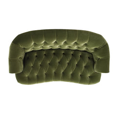 La Rosa Victorian Chesterfield Loveseat, Olive Green Performance Velvet