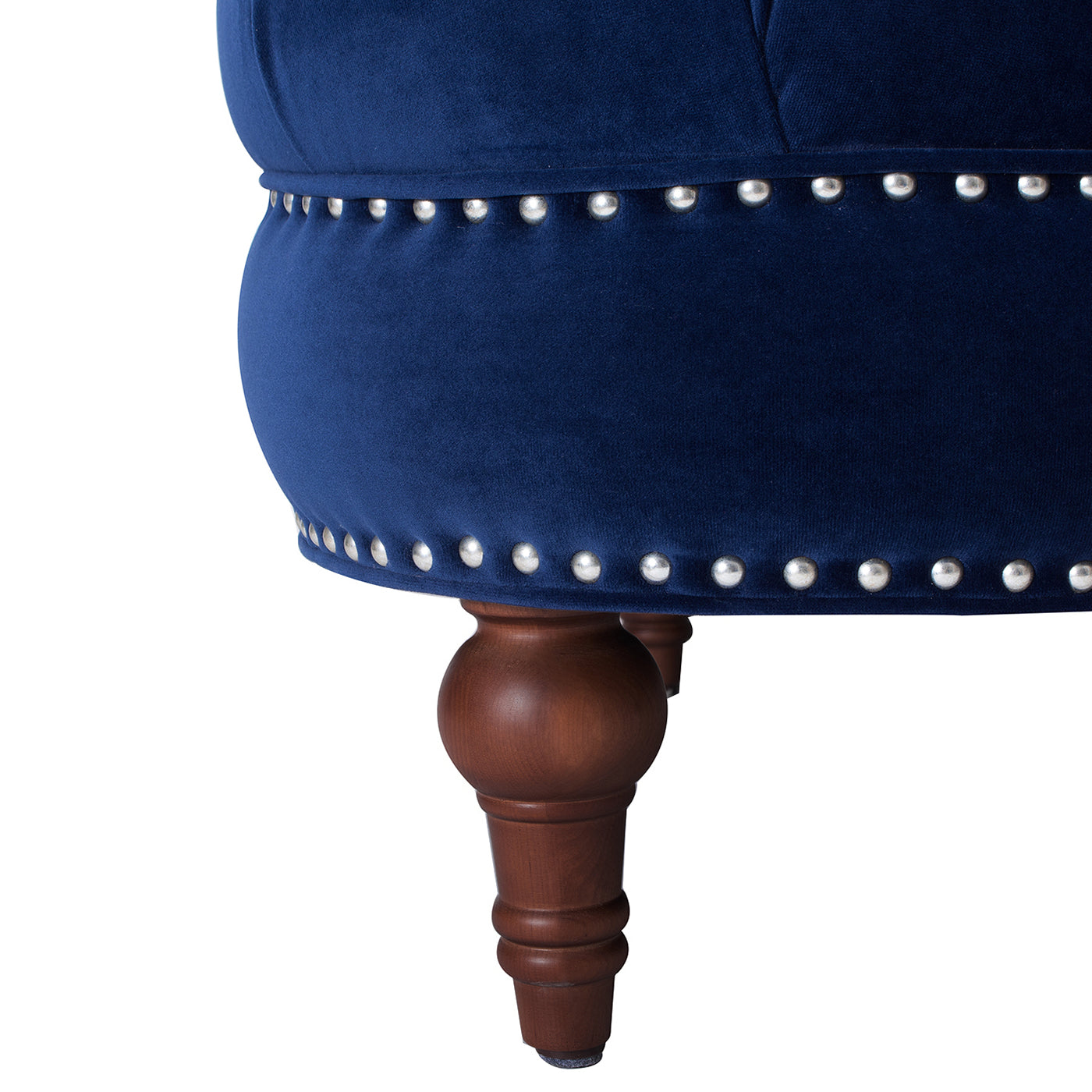 La Rosa Victorian Tufted Upholstered Accent Chair, Navy Blue Velvet