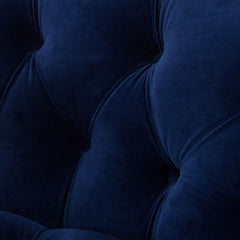 La Rosa Victorian Tufted Upholstered Accent Chair, Navy Blue Velvet
