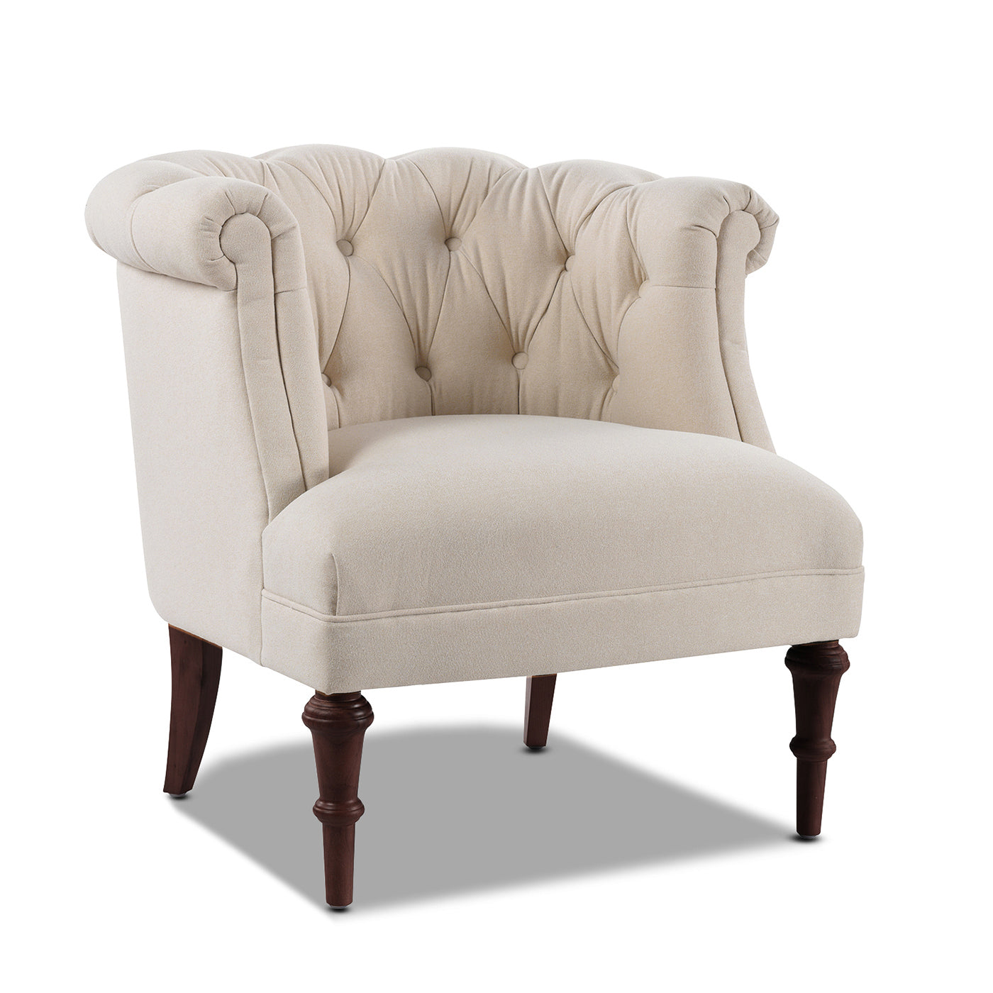 Katherine Tufted Accent Chair, Sky Neutral Beige Polyester