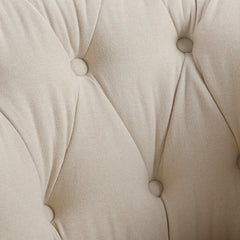 Katherine Tufted Accent Chair, Sky Neutral Beige Polyester