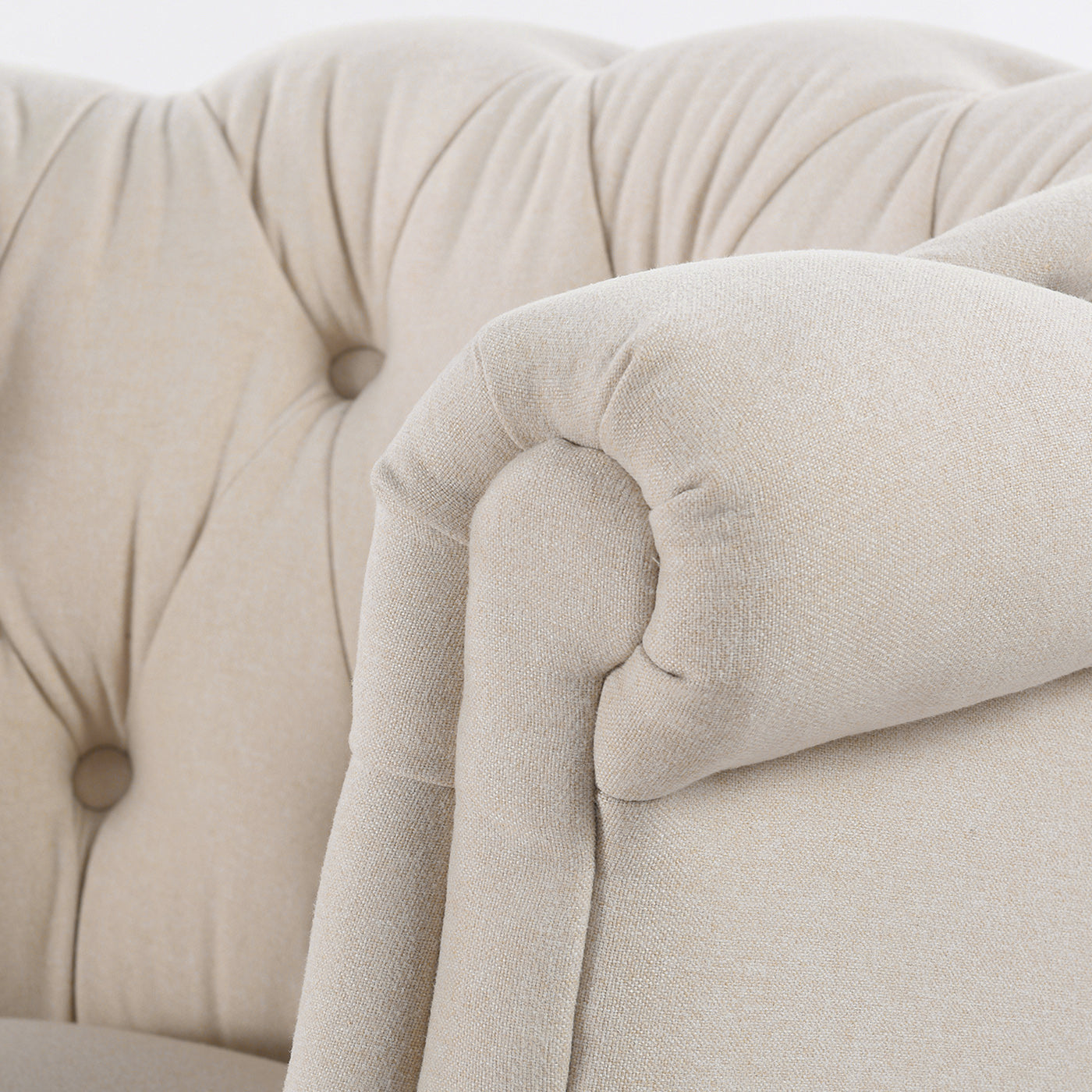 Katherine Tufted Accent Chair, Sky Neutral Beige Polyester