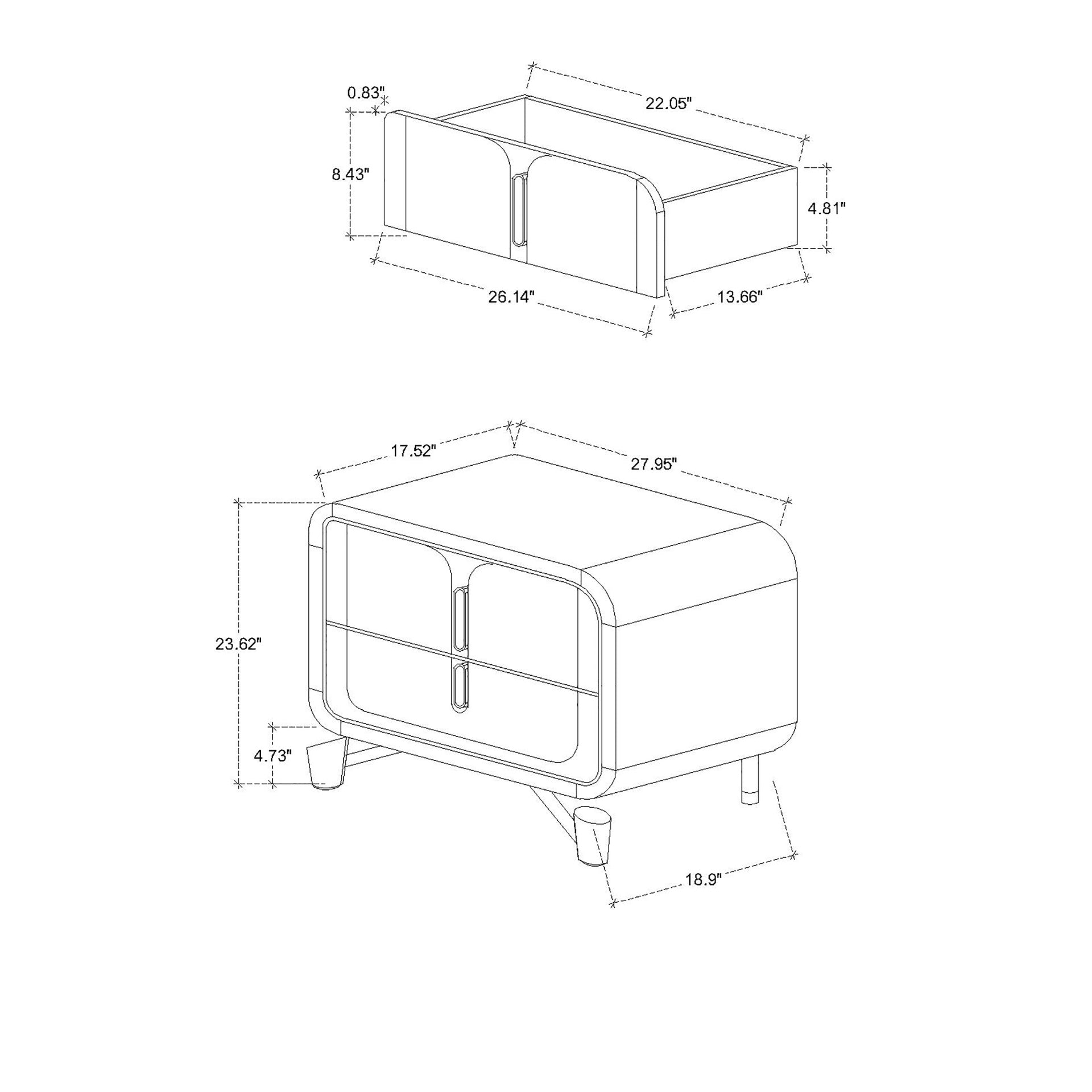 Nora Beige Nightstand