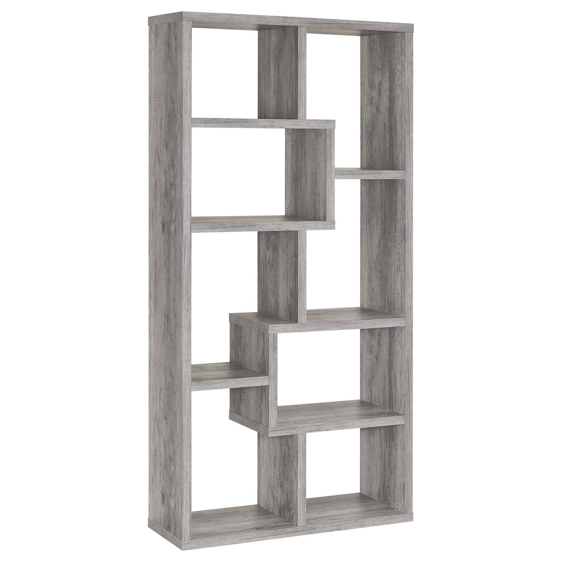 Lawton Grey Driftwood 7-shelf Bookshelf